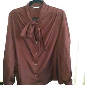 Brown Button Down Blouse